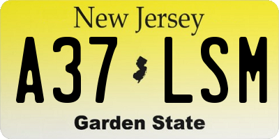 NJ license plate A37LSM