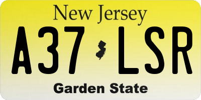 NJ license plate A37LSR