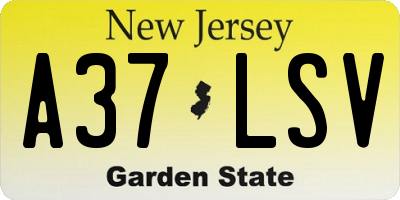 NJ license plate A37LSV