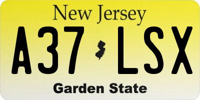 NJ license plate A37LSX