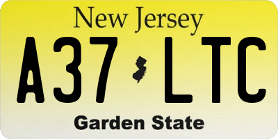 NJ license plate A37LTC