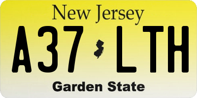 NJ license plate A37LTH