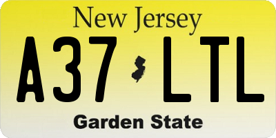 NJ license plate A37LTL