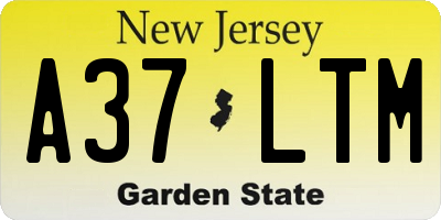 NJ license plate A37LTM