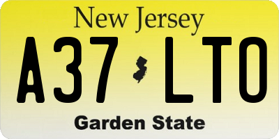 NJ license plate A37LTO