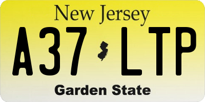 NJ license plate A37LTP