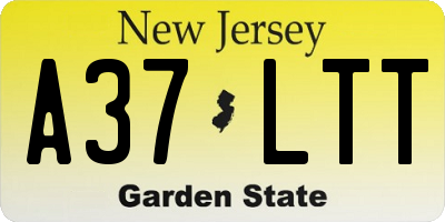 NJ license plate A37LTT