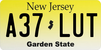 NJ license plate A37LUT