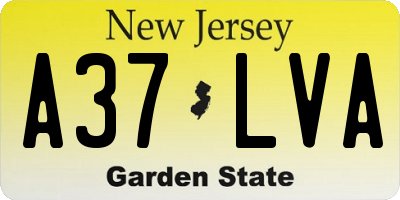 NJ license plate A37LVA