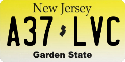 NJ license plate A37LVC