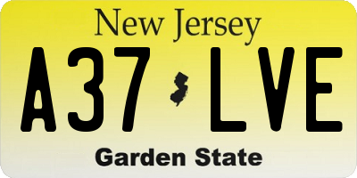 NJ license plate A37LVE