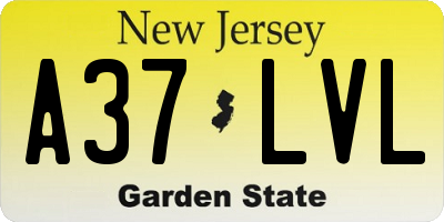 NJ license plate A37LVL