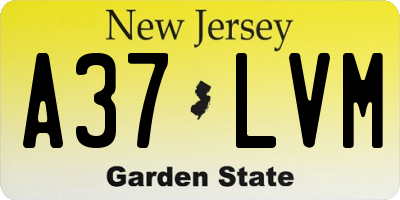 NJ license plate A37LVM