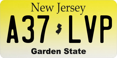 NJ license plate A37LVP