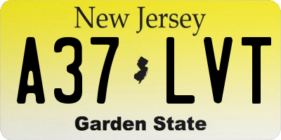 NJ license plate A37LVT