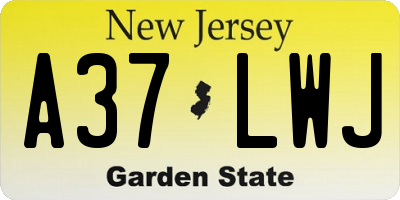 NJ license plate A37LWJ