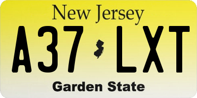 NJ license plate A37LXT