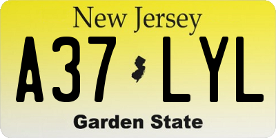 NJ license plate A37LYL
