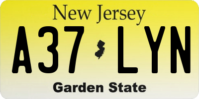 NJ license plate A37LYN