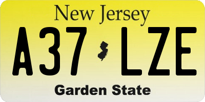 NJ license plate A37LZE