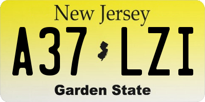 NJ license plate A37LZI
