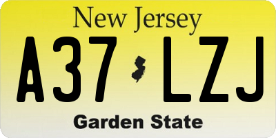 NJ license plate A37LZJ