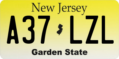 NJ license plate A37LZL