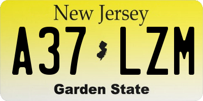 NJ license plate A37LZM