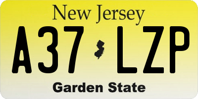 NJ license plate A37LZP