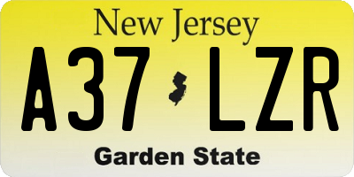 NJ license plate A37LZR