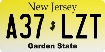 NJ license plate A37LZT