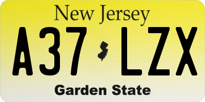 NJ license plate A37LZX