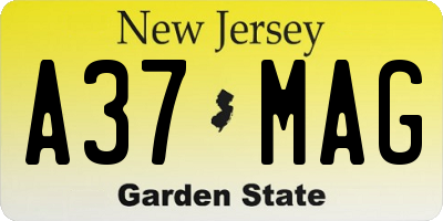 NJ license plate A37MAG
