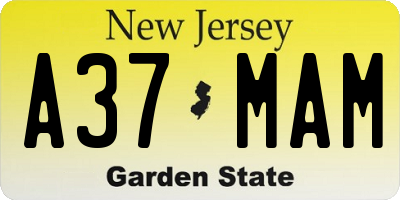 NJ license plate A37MAM