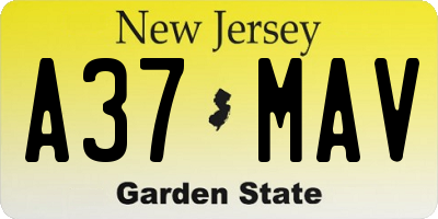 NJ license plate A37MAV