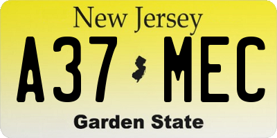 NJ license plate A37MEC