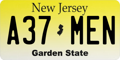 NJ license plate A37MEN
