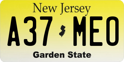 NJ license plate A37MEO