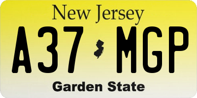 NJ license plate A37MGP
