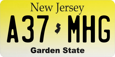 NJ license plate A37MHG