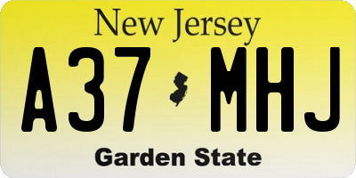 NJ license plate A37MHJ