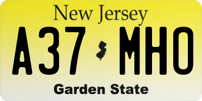 NJ license plate A37MHO