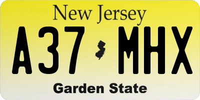NJ license plate A37MHX