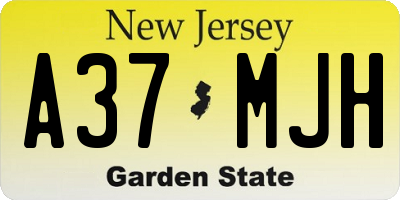 NJ license plate A37MJH