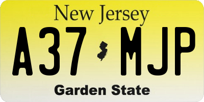NJ license plate A37MJP