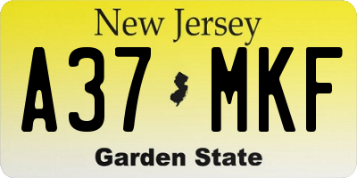 NJ license plate A37MKF