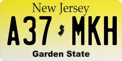 NJ license plate A37MKH