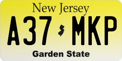 NJ license plate A37MKP