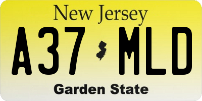 NJ license plate A37MLD