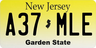 NJ license plate A37MLE